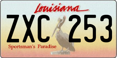 LA license plate ZXC253