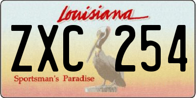 LA license plate ZXC254