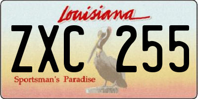 LA license plate ZXC255