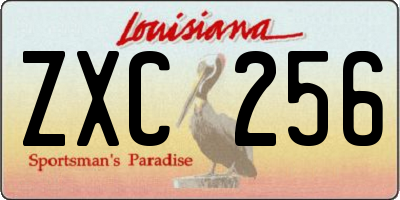 LA license plate ZXC256