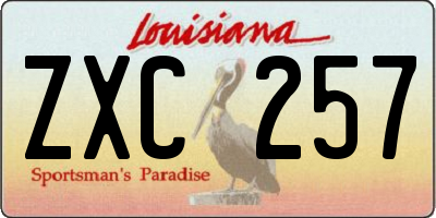 LA license plate ZXC257