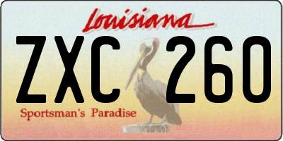 LA license plate ZXC260