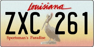 LA license plate ZXC261