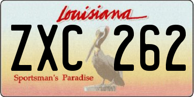 LA license plate ZXC262