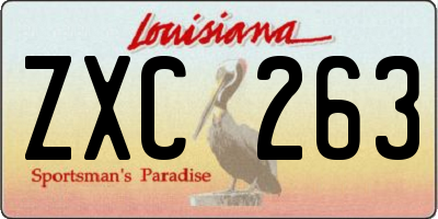 LA license plate ZXC263