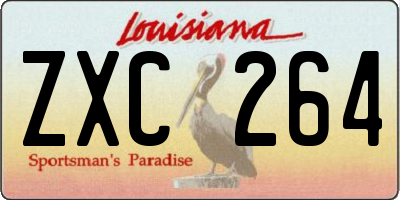 LA license plate ZXC264