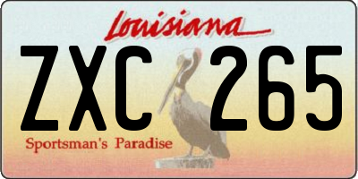 LA license plate ZXC265