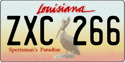 LA license plate ZXC266