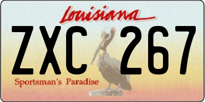 LA license plate ZXC267