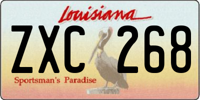 LA license plate ZXC268