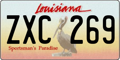 LA license plate ZXC269