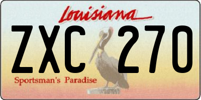 LA license plate ZXC270