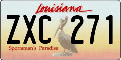 LA license plate ZXC271