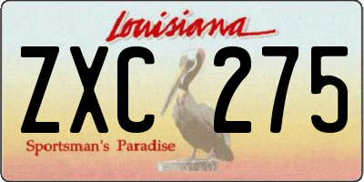 LA license plate ZXC275