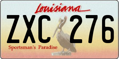 LA license plate ZXC276