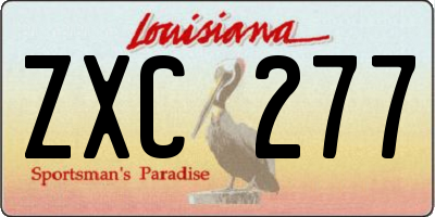 LA license plate ZXC277