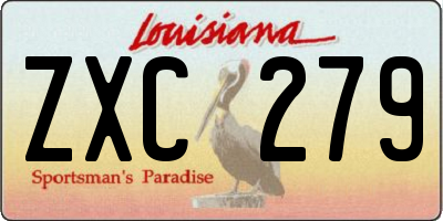 LA license plate ZXC279