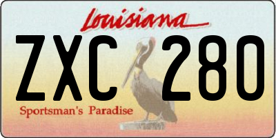 LA license plate ZXC280