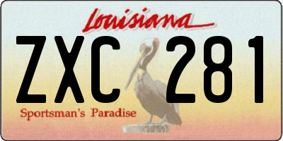 LA license plate ZXC281