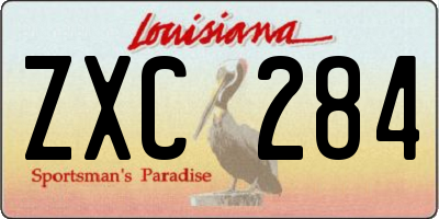 LA license plate ZXC284