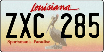 LA license plate ZXC285