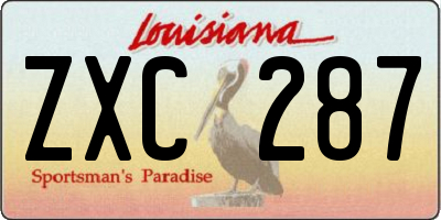 LA license plate ZXC287