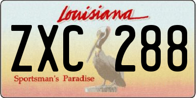 LA license plate ZXC288