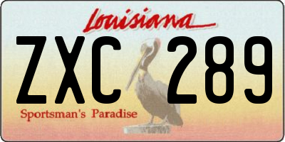 LA license plate ZXC289