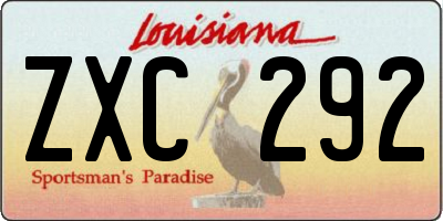 LA license plate ZXC292