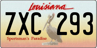 LA license plate ZXC293