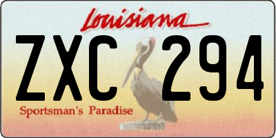 LA license plate ZXC294