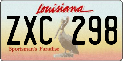 LA license plate ZXC298