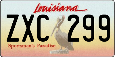 LA license plate ZXC299