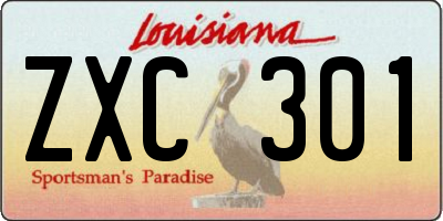 LA license plate ZXC301