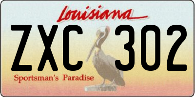 LA license plate ZXC302