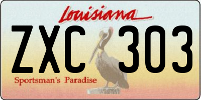 LA license plate ZXC303