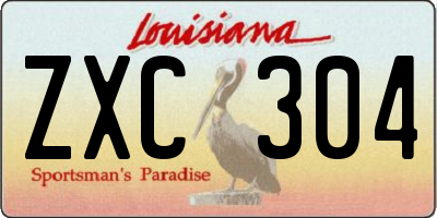 LA license plate ZXC304