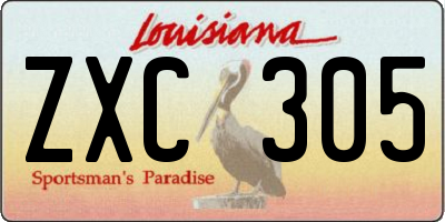 LA license plate ZXC305