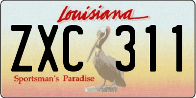 LA license plate ZXC311