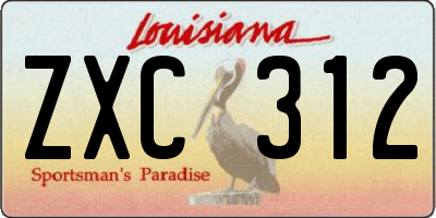 LA license plate ZXC312