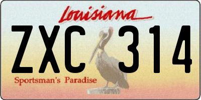 LA license plate ZXC314