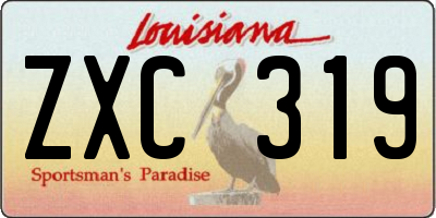 LA license plate ZXC319