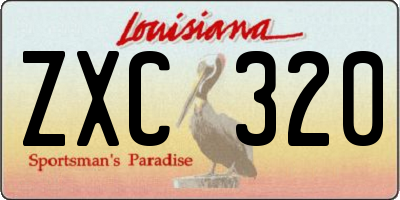 LA license plate ZXC320