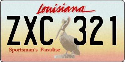 LA license plate ZXC321