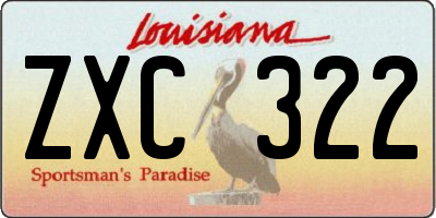 LA license plate ZXC322