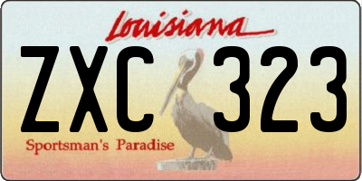 LA license plate ZXC323