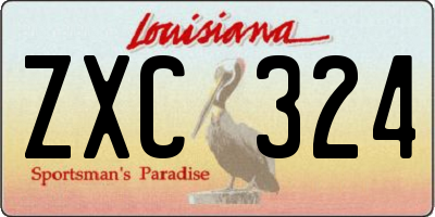 LA license plate ZXC324