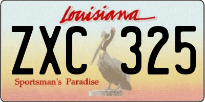 LA license plate ZXC325