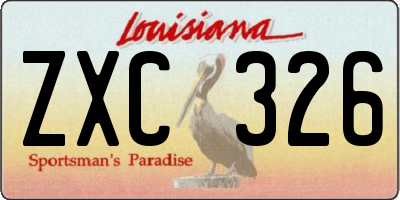 LA license plate ZXC326