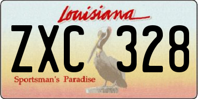 LA license plate ZXC328